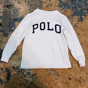 Boy long sleeve polo ralph lauren shirt size 4 white
